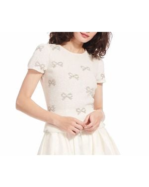 EMILY SHALANT Sequin Bow Top - Multicolor