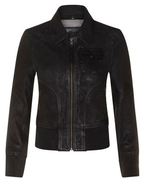 Infinity Leather Ma-1 Varsity Bomber Jacket-Modbury - Black