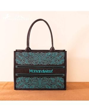 Montana West Embroidered Collection Concealed Carry Purse - Green