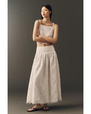 En Saison Analise Eyelet Maxi Skirt - Brown