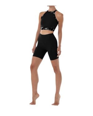 Bloch High Neck Crop Top - Black