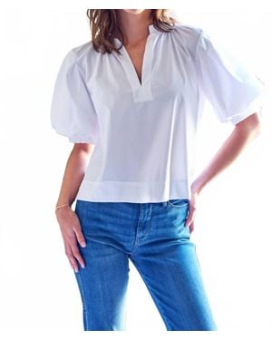 Finley Marcie V-Neck Top - Blue