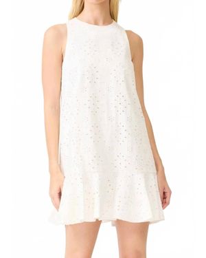 Curaae Sierra Eyelet Mini Shift Dress - White