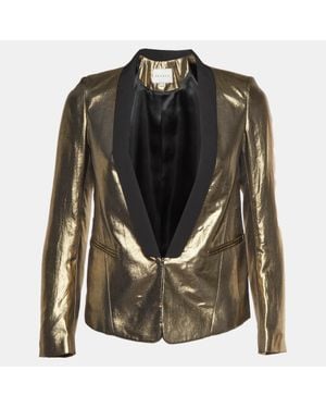 Sandro Lamé Asymmetric Tuxedo Blazer - Black
