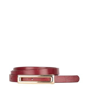 Iris Setlakwe Skinny Genuine Leather Belt - Pink