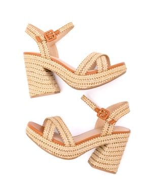 Fortune Dynamic Bon Voyage Rope Woven Heel Shoes - Pink