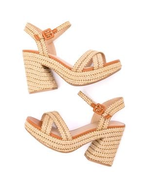 Fortune Dynamic Bon Voyage Rope Woven Heel Shoes - Pink