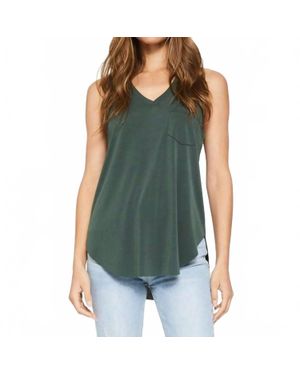 Another Love Esther Breast Pocket Tank Top - Green