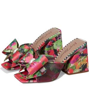 Betsey Johnson Jordn Sandals Floral Block Heel Hawk1766 - Red