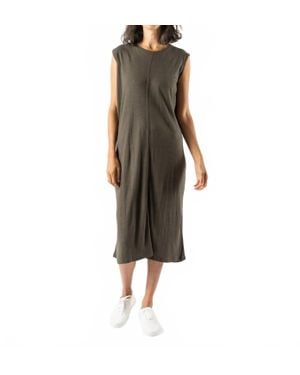 Ichi Natural Hand Dye Midi Dress - Green