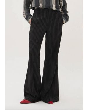 Maria Cher Lou Sam Pinstripe Wide Leg Pants - Black