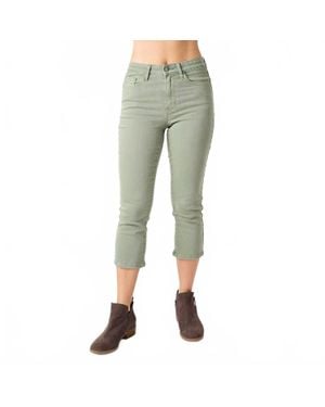 Judy Blue Mid-Rise Garment Dyed Capri Pants - Green