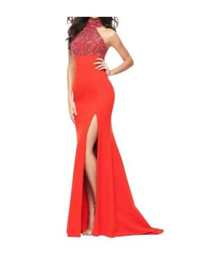 sherri hill red open back dress Sherri Hill Sequin Open Back Prom Dress 54912 Ivory/Silver/Gold / 0