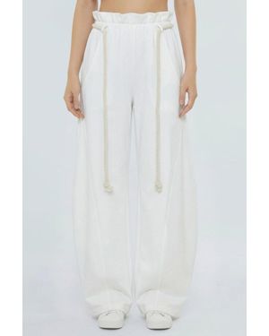TRUEDAMES Driftline Rope Waist Wide-Leg Pants - White