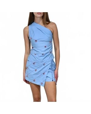 Never A Wallflower Poppy Beaded Skort - Blue
