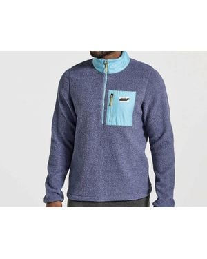 Saucony Rested Sherpa Quarter Zip Sweater - Blue