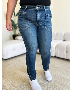 TRUEDAMES Full Size High Waist Skinny Jeans - Blue