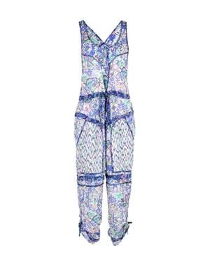Isabel Marant Multicolor Silk Sleeveless Jumpsuit - Blue