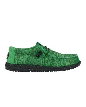 HEYDUDE Wally Sport 'Sgreen Canvas Slip-On Moc Toe Casual Shoes Liq974