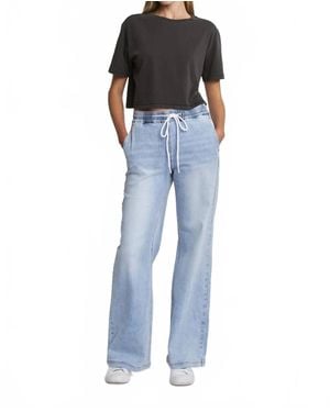 Mica Joey High Rise Wide Leg Pull Jeans - Blue