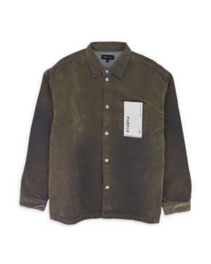 Purple Brand Ls Flocked Shirt Jacket Denim Jackets - Gray