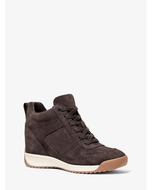Michael Kors Nikko S2 Suede Wedge Sneaker - Brown