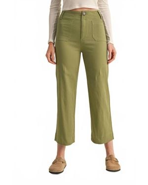 ..,merci High Waist Cropped Wide Leg Pants - Green