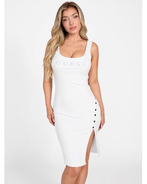 Guess Umaya Logo Midi Dress - White