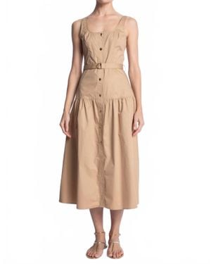 Karina Grimaldi Maraya Poplin Midi Dress - Natural