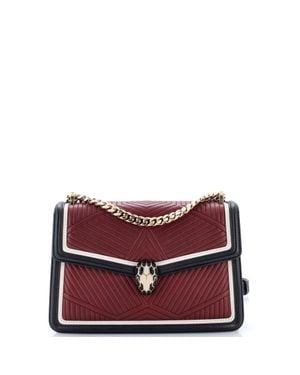 BVLGARI Serpenti Forever Shoulder Bag Quilted Leather - Red