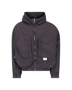 RANRA Purs Hooded Zip Fabric Jacket - Blue