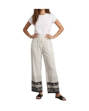 Step in Style Flowy Elephant Print Pant - White