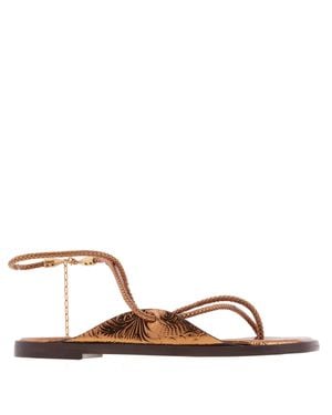 Ferragamo Ferragamo Riace Strappy Flat Sandals - Brown