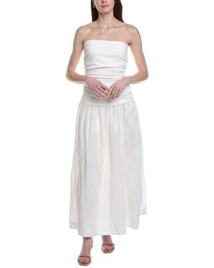Line & Dot Emberly Mixed Media Dress - White