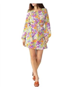 Sanctuary Fresh Garden Floral Long Sleeve Short Mini Dress - Red
