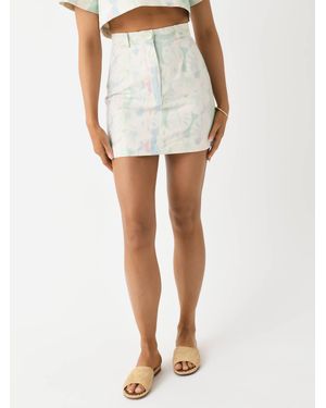 Matthew Bruch Denim Mini Skirt - White