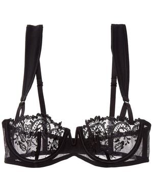 Kiki de Montparnasse Juliette Silk-Trim Balconette Bra - Black