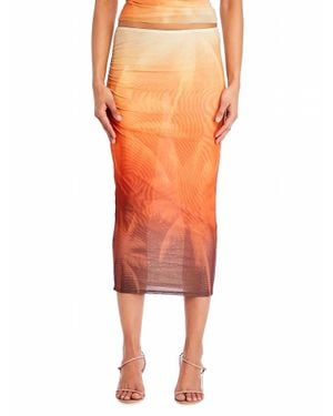 SER.O.YA Nia Mesh Midi Skirt - Orange