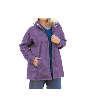 On The Plus Side Lyddie Hooded Zip Up Fleece Jacket - Purple