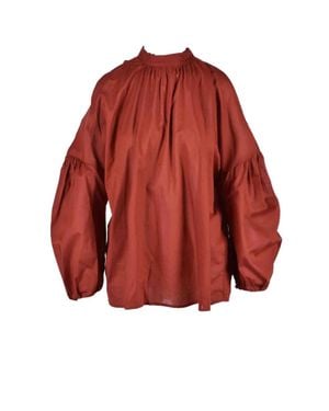 Erika Cavallini Semi Couture Cotton Voile Blouse - Red