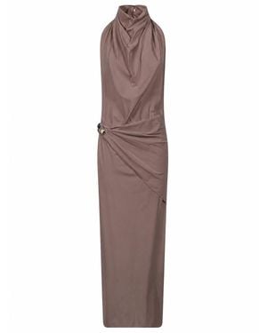 HAMOULET Soft Mauve Halter Long Dress - Brown