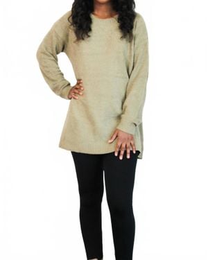 Zenana Effortlessly Cozy Sweater Tunic - Natural