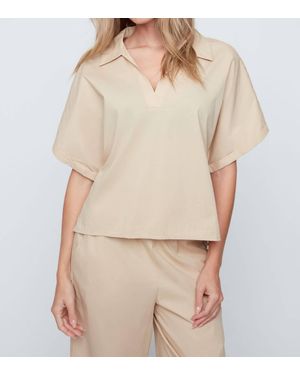 Renuar Eyelet Back Blouse - Natural