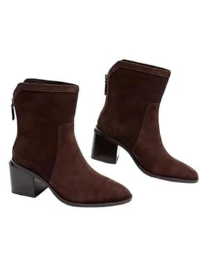 Vince Camuto Kortimy Boots Womensbrown Suede Block Heel Ankle Bootie Htat1413