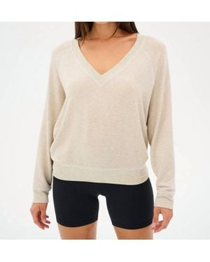 Splits59 Bennie Fleece V-Neck Sweatshirt - White