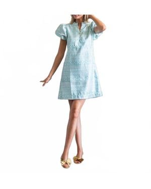 Sail To Sable Button Front Mini Tunic Dress - Blue