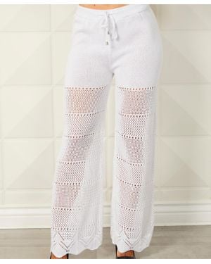 French Kyss Crochet Detail Pant - White