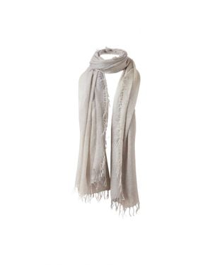 Kinross Cashmere Spray Print Scarf - White