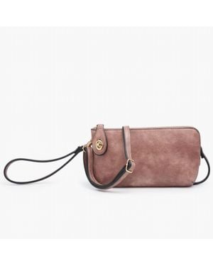 Jen & Co. Crossbody Wristlet Clutch With Twist Lock Closure - Pink