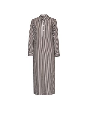 Robert Friedman Clizial Cotton Linen Shirt Dress - Gray